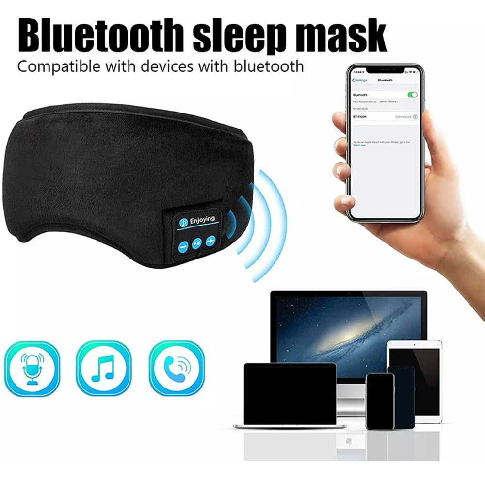 Sports Sleeping Headband Elastic Wireless Headphones Music Eye Mask