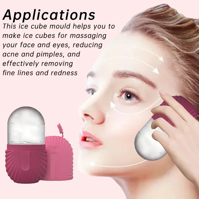 Facial Ice Cube Mold Silicone Freezing Beauty Lifting Ice Face Tool