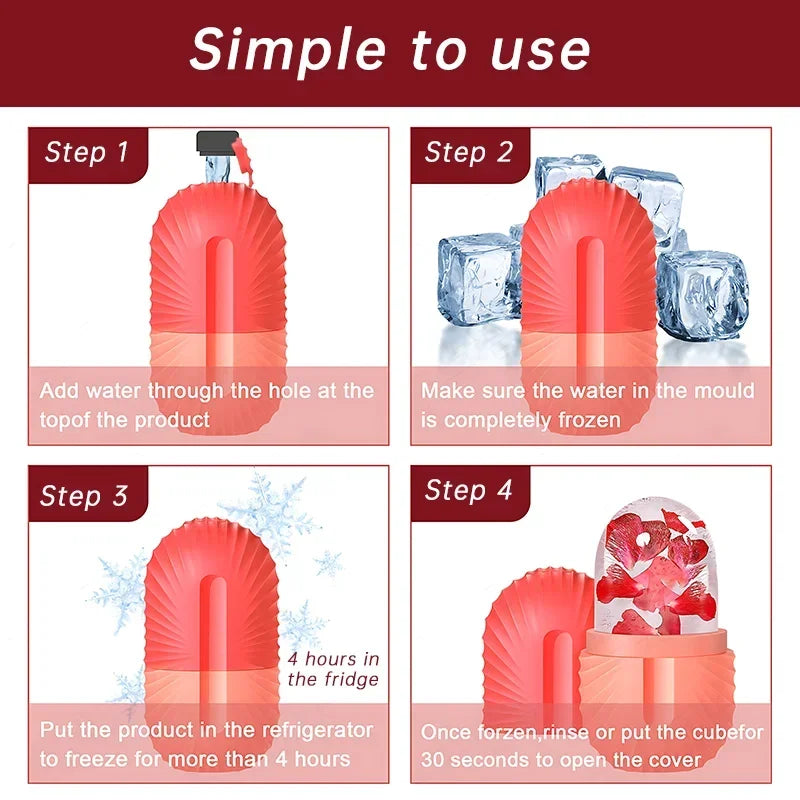 Facial Ice Cube Mold Silicone Freezing Beauty Lifting Ice Face Tool